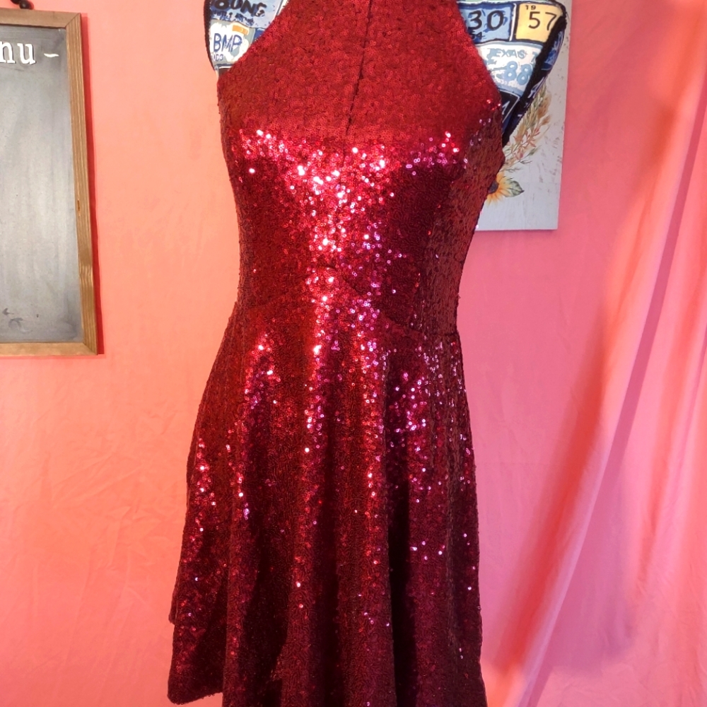 Bailey Blue Red Sequin Dress